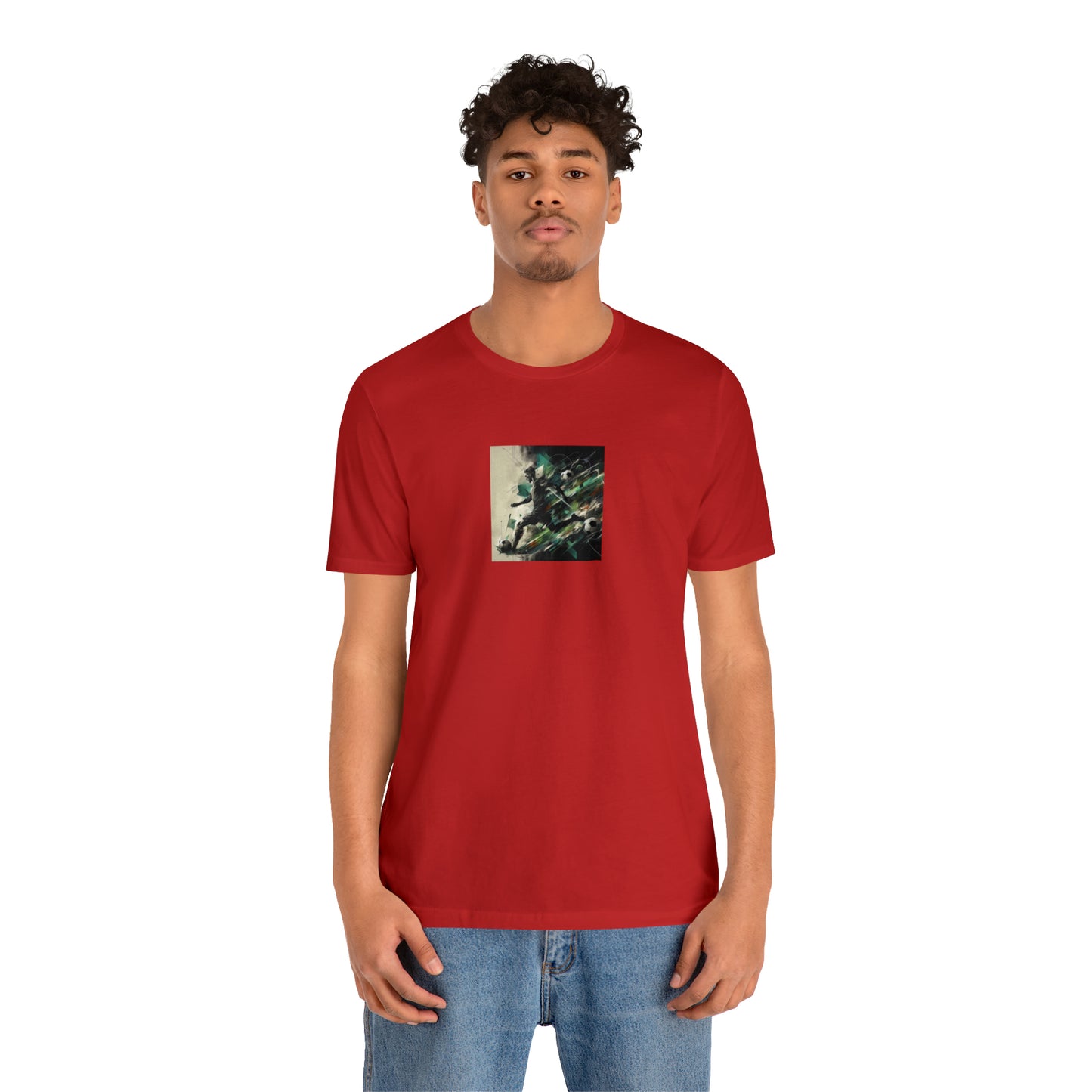 Emerald Abstract Football Tee - Unisex Jersey Short Sleeve Tee