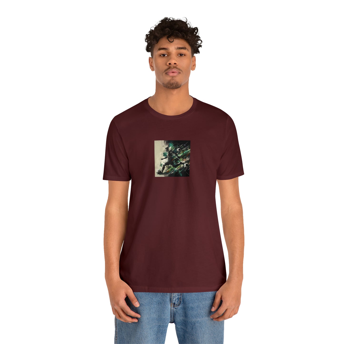 Emerald Abstract Football Tee - Unisex Jersey Short Sleeve Tee