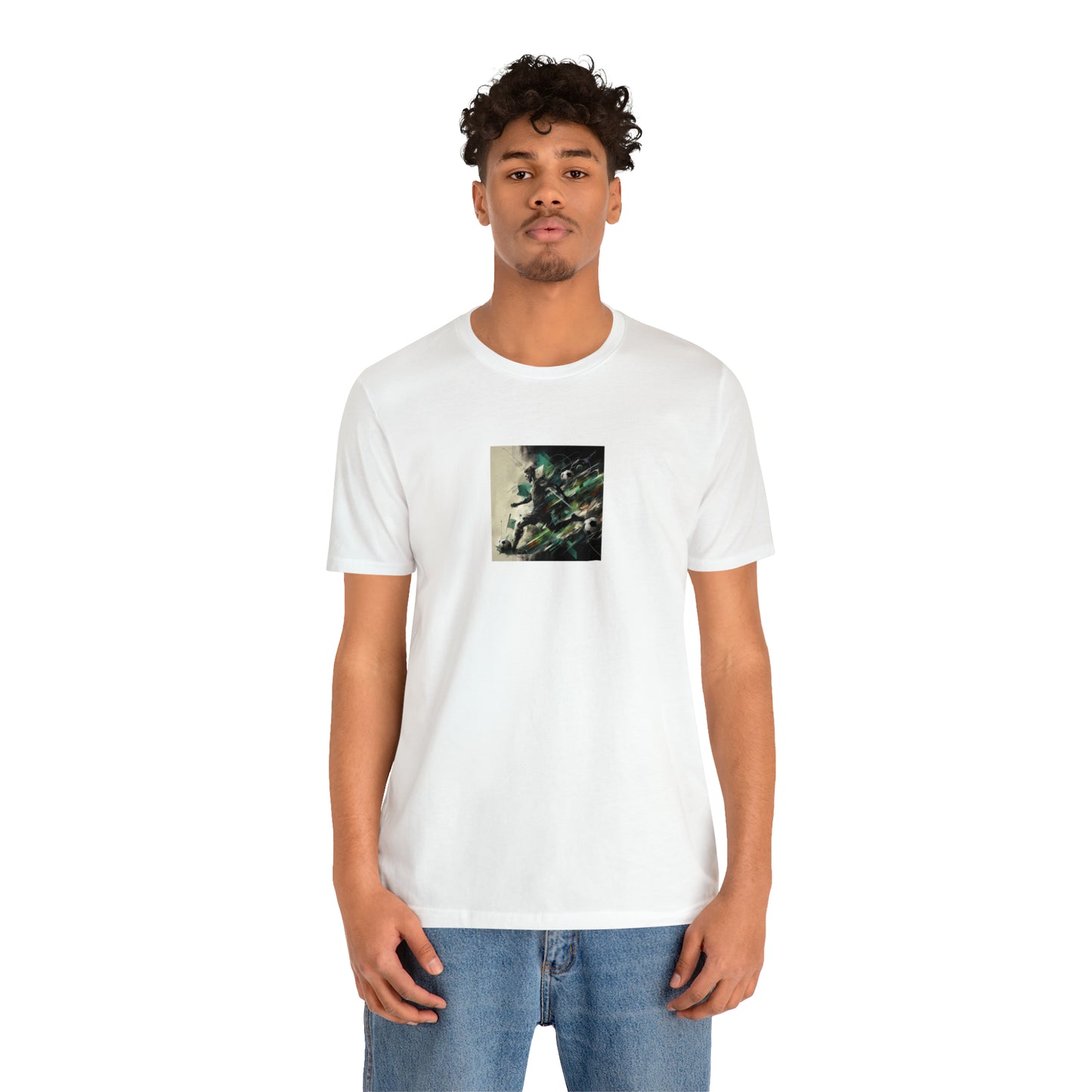 Emerald Abstract Football Tee - Unisex Jersey Short Sleeve Tee