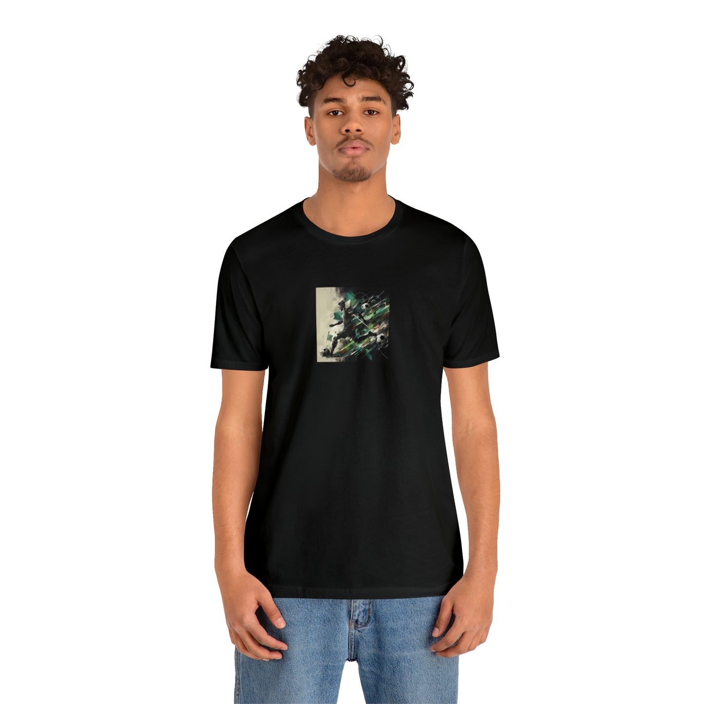 Emerald Abstract Football Tee - Unisex Jersey Short Sleeve Tee