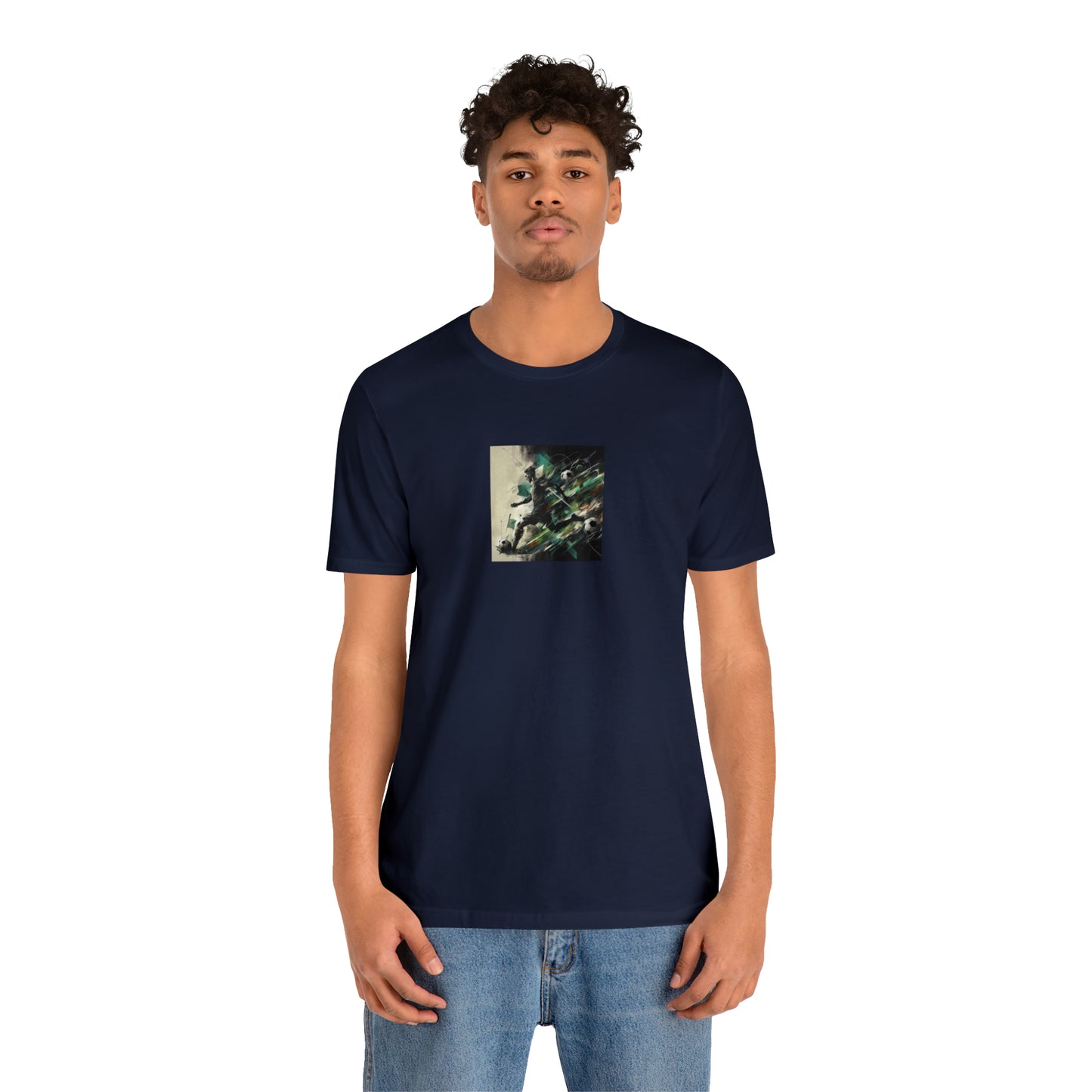 Emerald Abstract Football Tee - Unisex Jersey Short Sleeve Tee