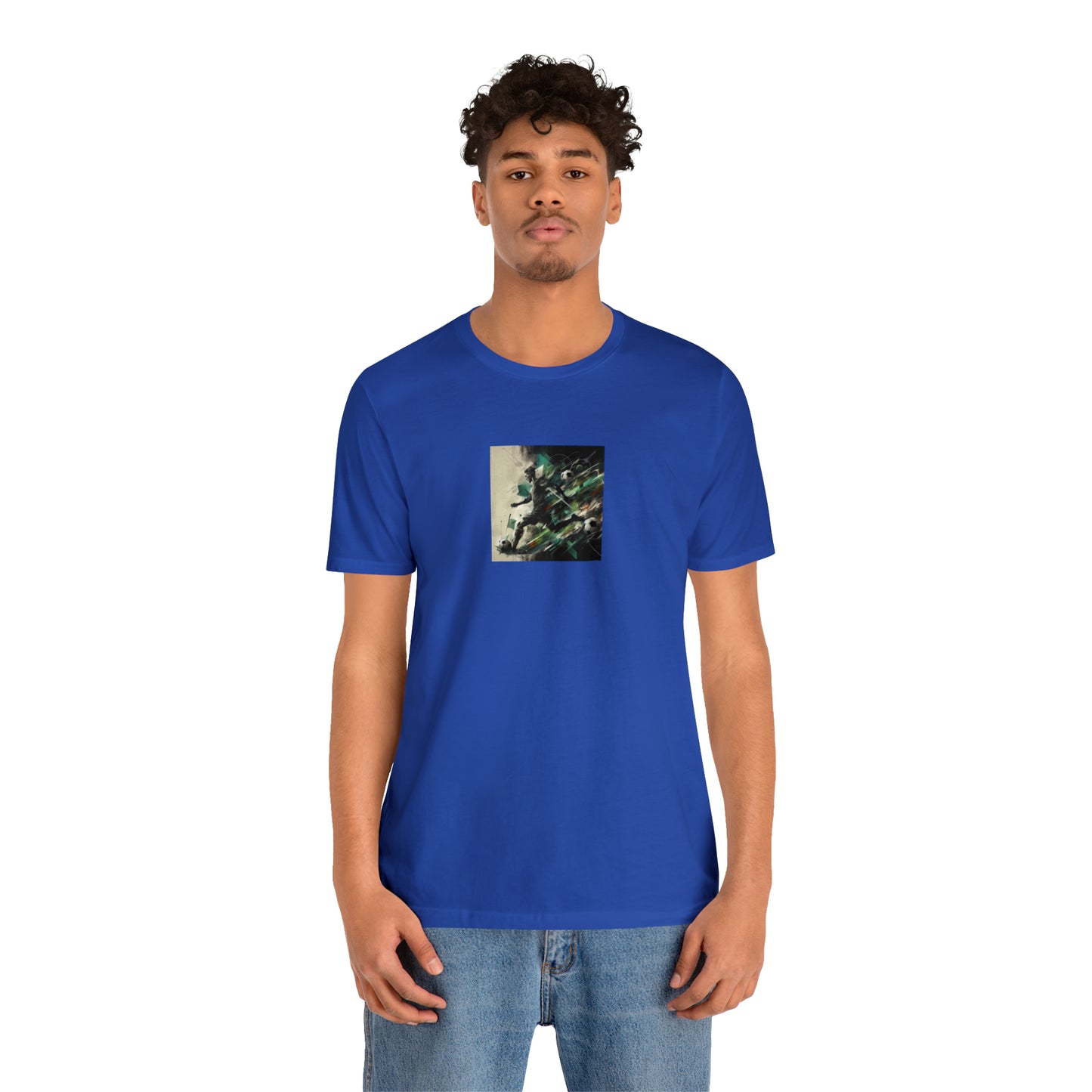 Emerald Abstract Football Tee - Unisex Jersey Short Sleeve Tee
