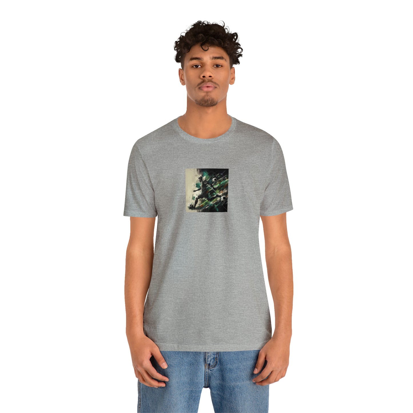 Emerald Abstract Football Tee - Unisex Jersey Short Sleeve Tee
