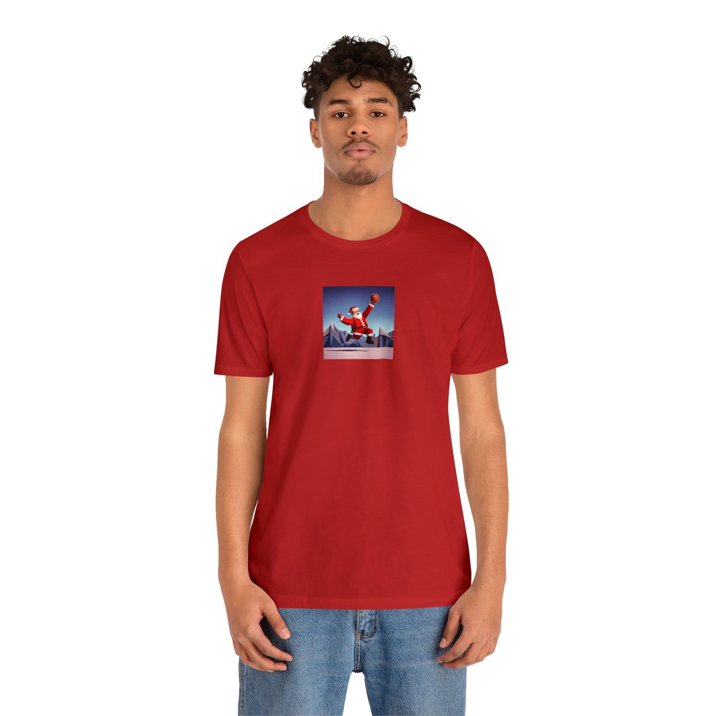 Dunking Santa Christmas Tee - Unisex Jersey Short Sleeve Tee