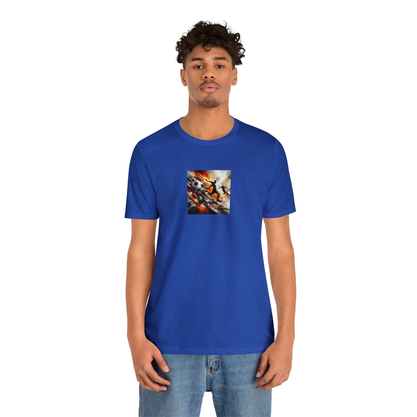 Marigold Abstract Football Tee - Unisex Jersey Short Sleeve Tee
