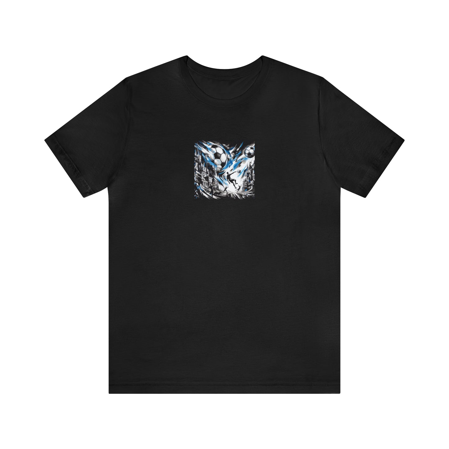 Sapphire Abstract Football Tee - Unisex Jersey Short Sleeve Tee