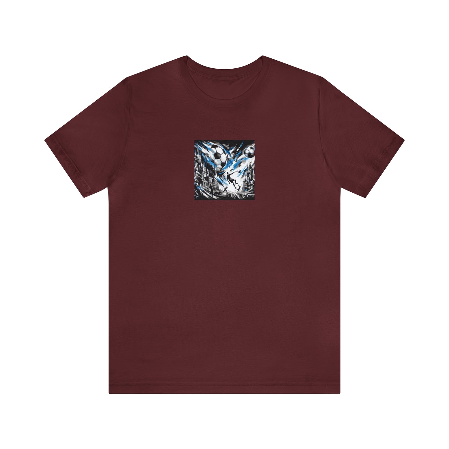 Sapphire Abstract Football Tee - Unisex Jersey Short Sleeve Tee