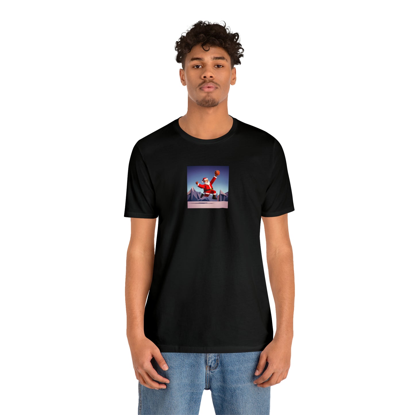 Dunking Santa Christmas Tee - Unisex Jersey Short Sleeve Tee