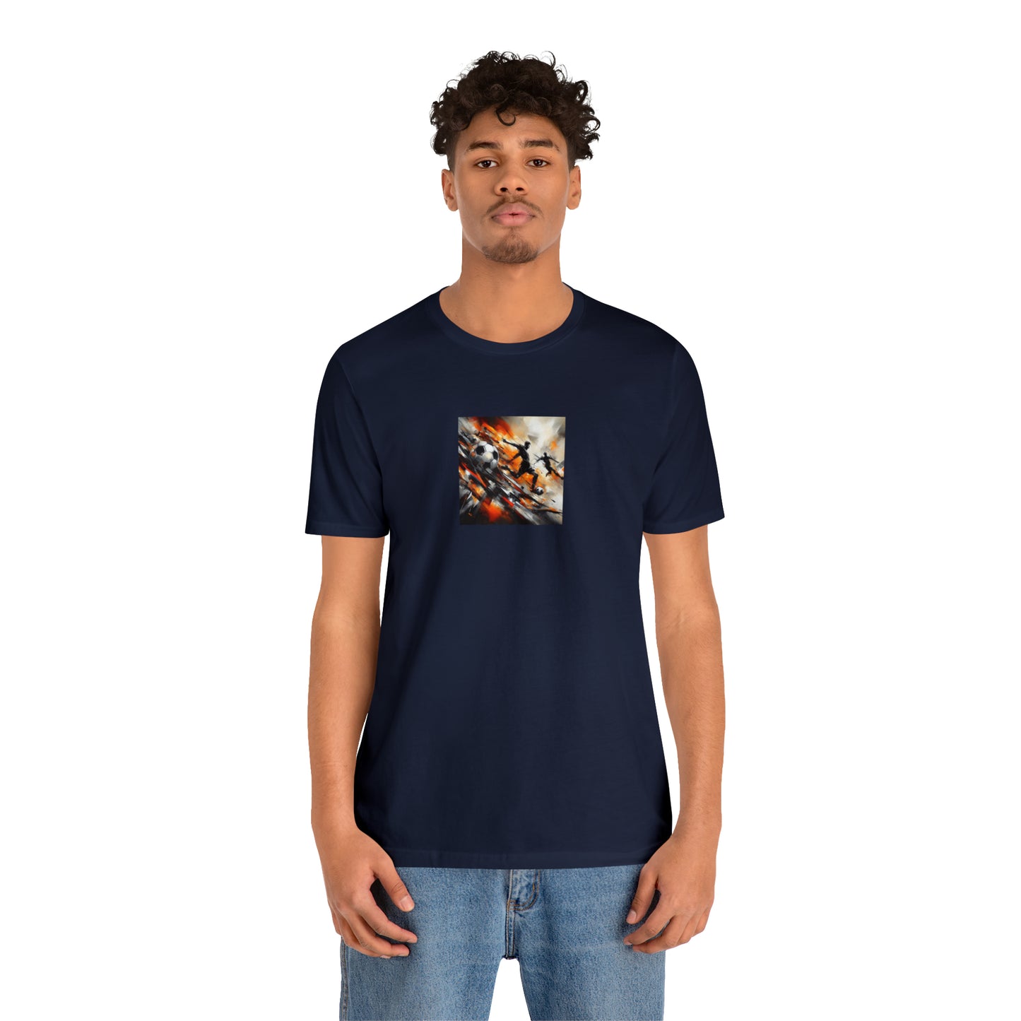 Marigold Abstract Football Tee - Unisex Jersey Short Sleeve Tee