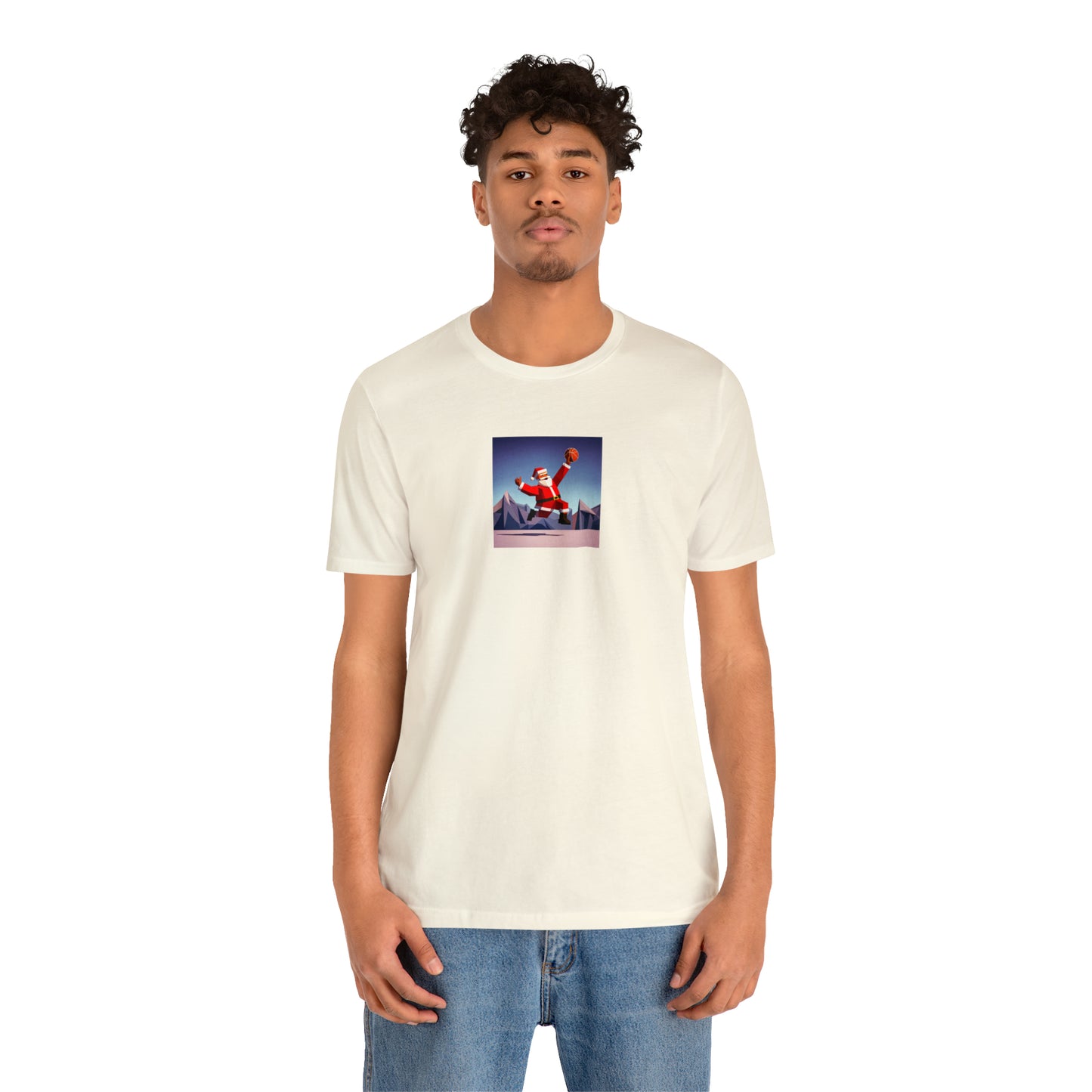 Dunking Santa Christmas Tee - Unisex Jersey Short Sleeve Tee