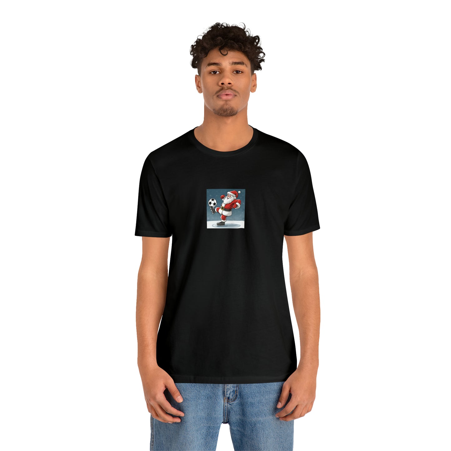 Santa Football Christmas Tee - Unisex Jersey Short Sleeve Tee