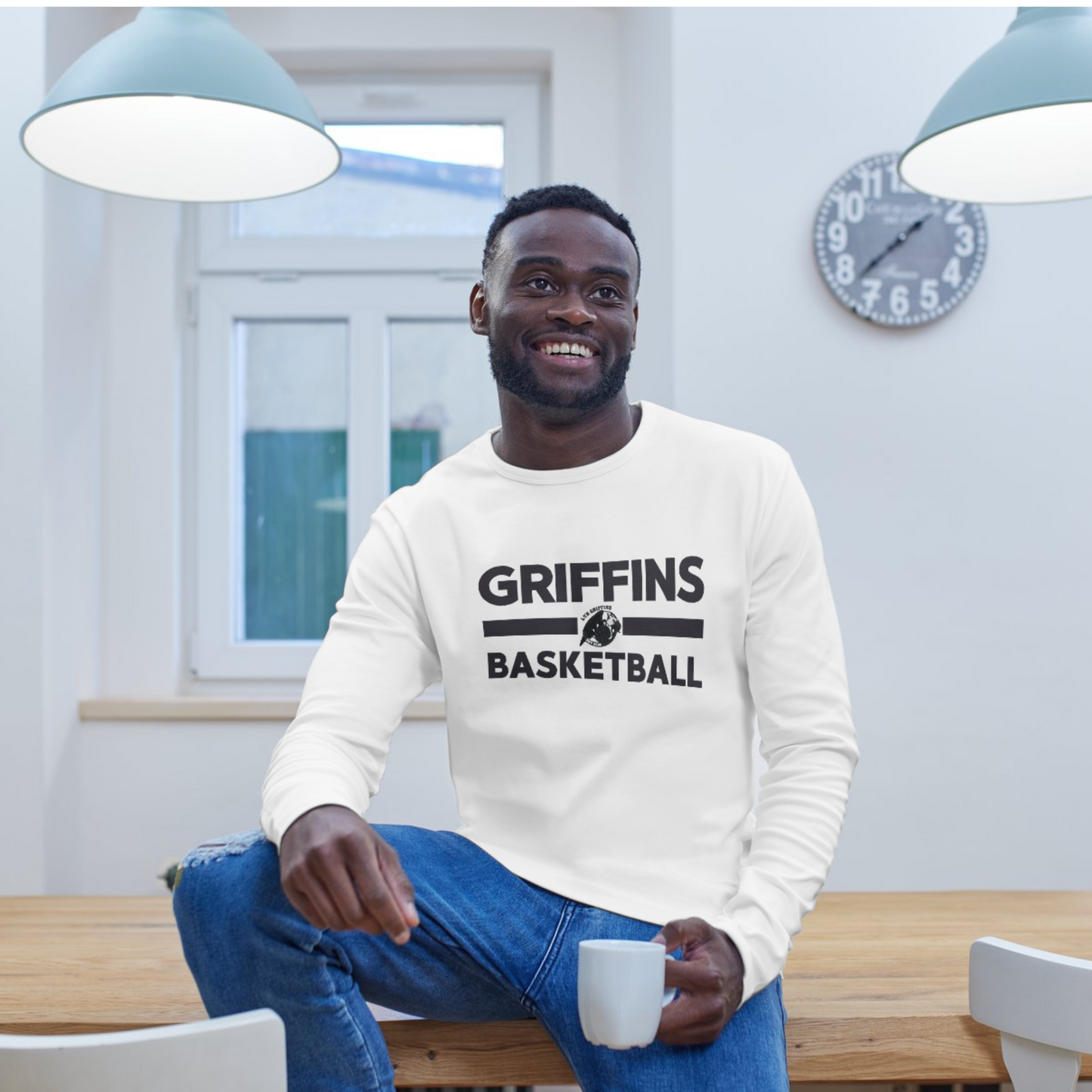 LTH Griffins Basketball All Black Logo crewneck