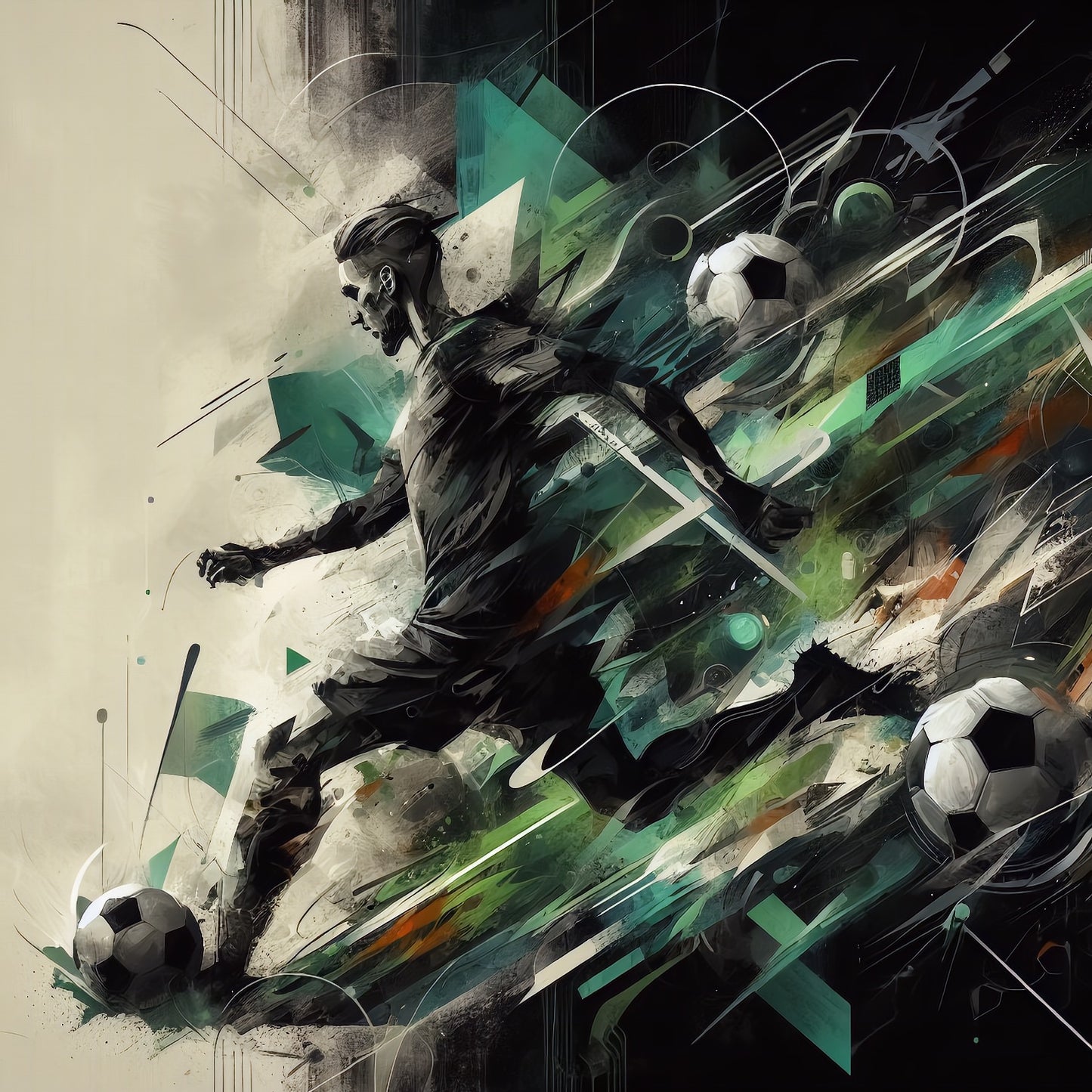 Emerald Abstract Football Tee - Unisex Jersey Short Sleeve Tee